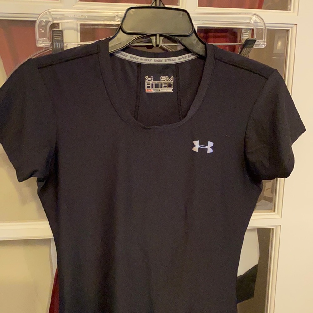 Under Armour Black Small Fitted Heat Gear SS